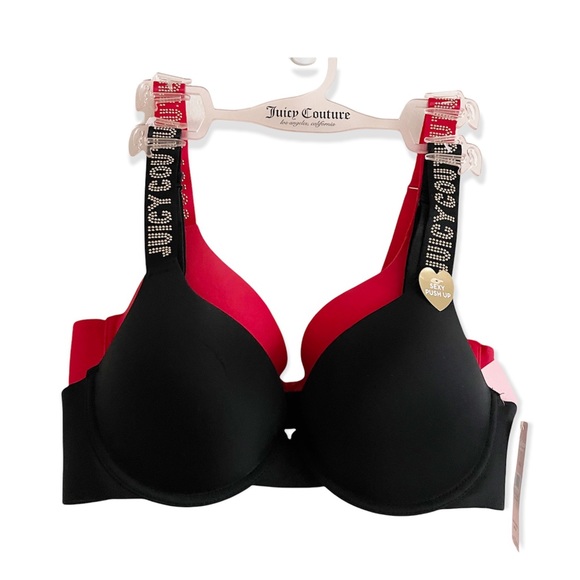 Juicy Couture Other - Juicy Couture Set Of 2 Bras Push-up Sexy Rhinestones Logo Size 36-C NEW